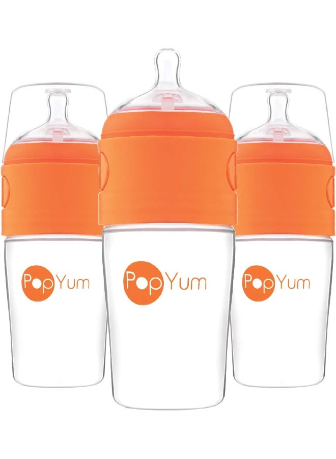 PopYum زجاجات حليب الأطفال PopYum سعة 9 أونصات مع صيغة مضادة للمغص، عبوة 3 زجاجات - Image 1