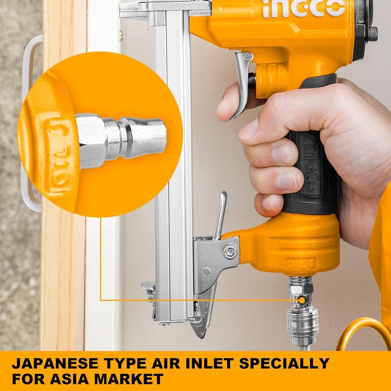 INGCO Air Stapler, Pneumatic Staple Gun (20 Gauge), 6-13mm Staple Size, Professional Heavy-Duty for Wood, Upholstery, Carpet, Wire Fencing (Staples Not Included) - Image 3