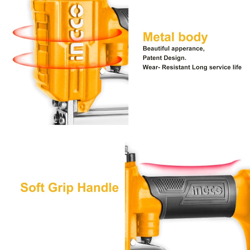 INGCO Air Stapler, Pneumatic Staple Gun (20 Gauge), 6-13mm Staple Size, Professional Heavy-Duty for Wood, Upholstery, Carpet, Wire Fencing (Staples Not Included) - Image 2