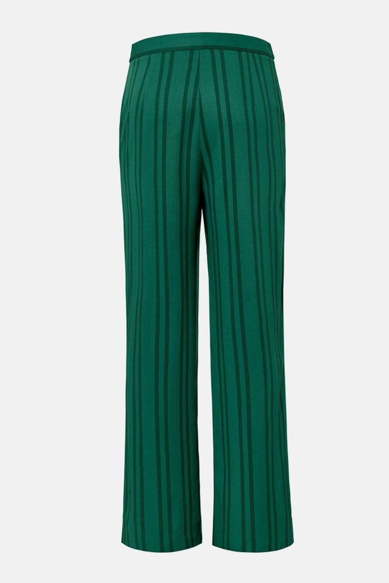 Tchibo Women Straight Leg Striped Pants, Green  - Image 3