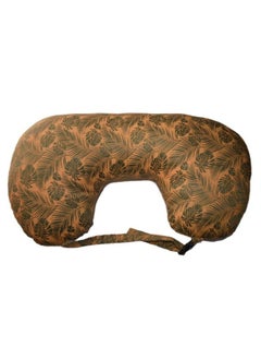Get It Cotton Mutlipurpose 5 In 1 Baby Feeding Nursing Pillow With Adjustable Strap; For Breastfeeding Baby Support & Playtime ; Washable Premium Cotton Cover With Zip (Orange Leaf Print)  - Image 1