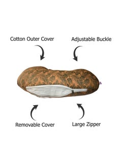 Get It Cotton Mutlipurpose 5 In 1 Baby Feeding Nursing Pillow With Adjustable Strap; For Breastfeeding Baby Support & Playtime ; Washable Premium Cotton Cover With Zip (Orange Leaf Print)  - Image 4