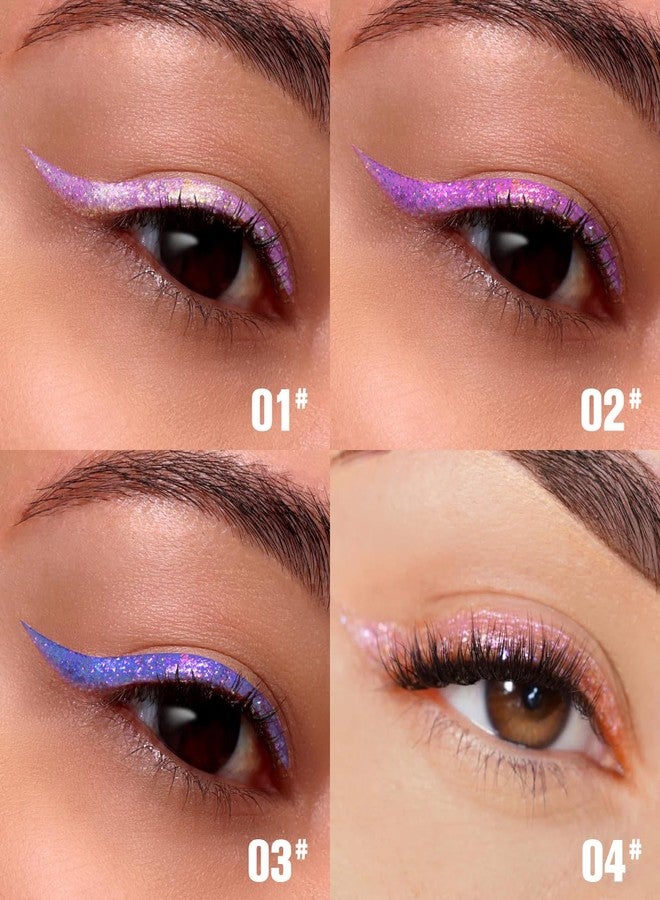 PHOFAY 8PCS Liquid Glitter Eyeliner Set - Vibrant Pearlescent Effects, Waterproof & Long-Lasting, Lightweight Non-Greasy Formula - Image 5