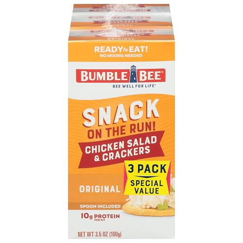 Bumble Bee Snack on the Run Chicken Salad with Crackers Kit, Ready to Eat, Spoon Included - Shelf Stable & Convenient Protein Snack, 3.5 Ounce (Pack of 3) - Image 1
