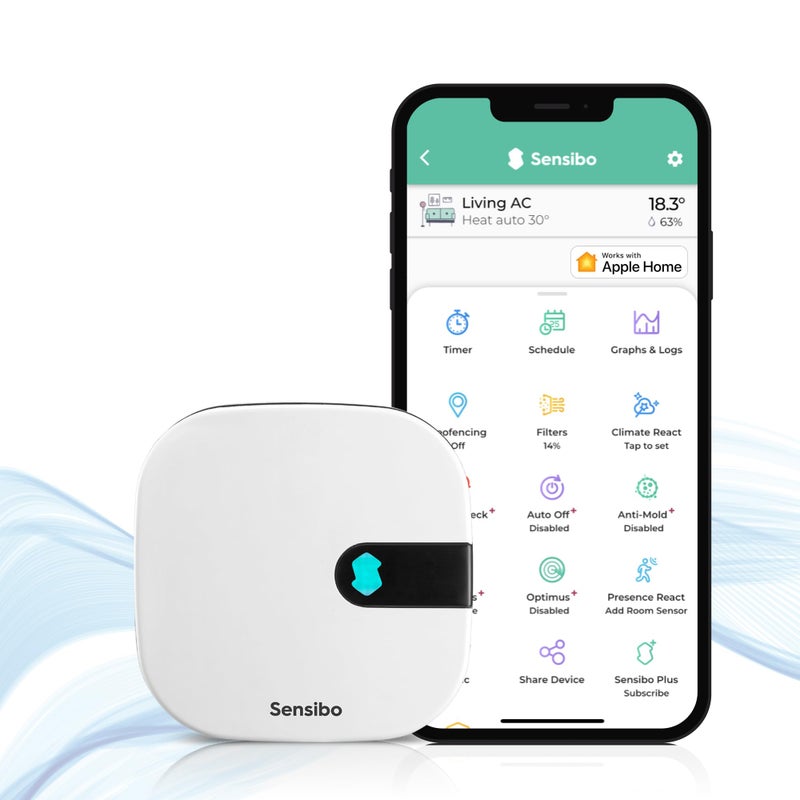 Sensibo Air - Smart Air Conditioner Controller. Apple HomeKit Certified. 60-Seconds Installation. Maintains Comfort and Energy Saving Features. Compatible with Google, Alexa, Apple HomeKit & Siri - Image 1