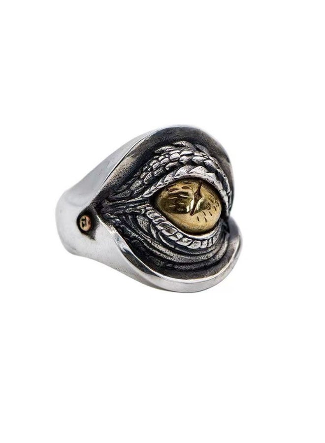 Vintage Dragon Eye Alloy Ring | Dark Gothic Adjustable Open Ring - Image 1