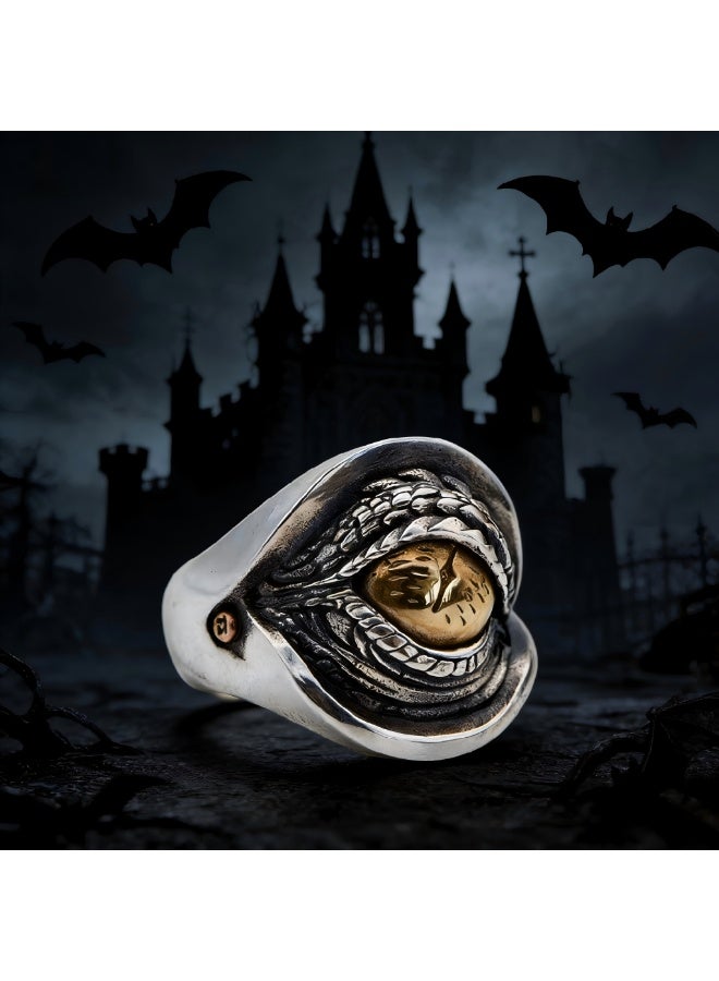 Vintage Dragon Eye Alloy Ring | Dark Gothic Adjustable Open Ring - Image 5