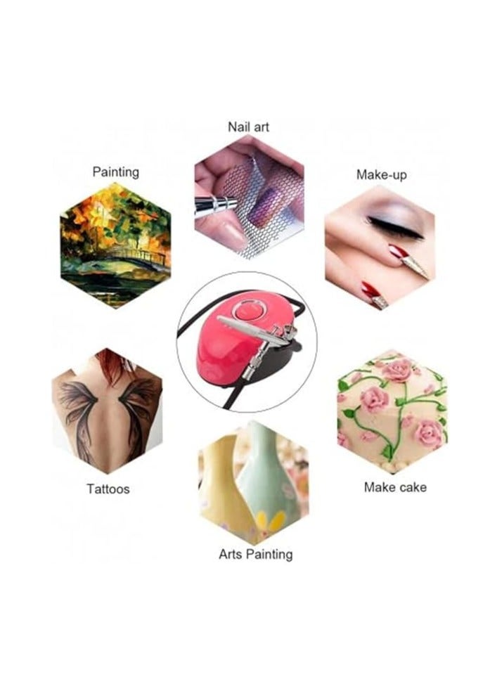 طقم بخاخ مزدوج المفعول 7cc ضاغط مع بخاخ صغير بخاخ طلاء بخاخ للفن على الأظافر مكياج بخاخ قلم تجميل - Image 4