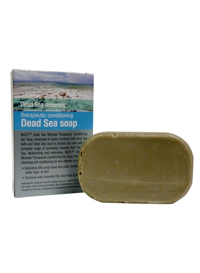 MG217 صابون مقشر لمرض الصدفية من البحر الميت - ملح البحر الميت، طين، صبار، فيتامين E وزيت إبرة الراعي الوردية للعناية بمرض الصدفية، 3.2 أونصة - Image 5