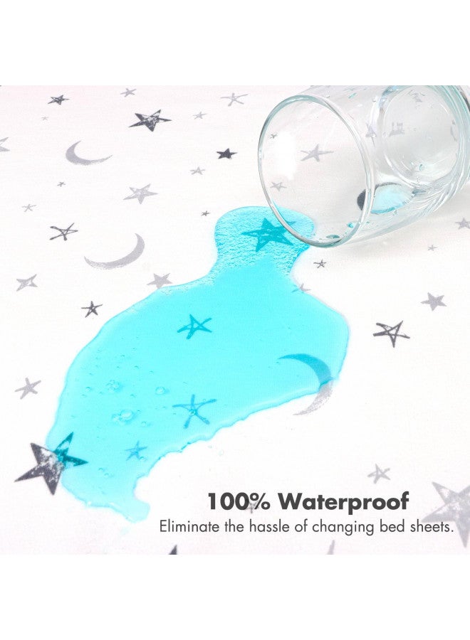 YIVEKO Baby Waterproof Bed Pad Washable Mattress Pad Reusable Underpads Bed-White Star - Image 2