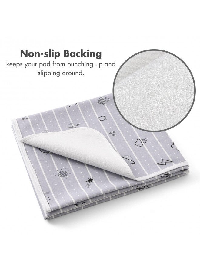 YIVEKO Baby Waterproof Bed Pad Washable Mattress Pad Reusable Underpads Bed-White Star - Image 4