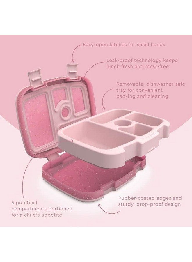 بنتجو صندوق غداء Bentgo للأطفال بخمسة أقسام - تصميم لامع للمدرسة، مثالي للأعمار من 3 إلى 7 سنوات، مقاوم للتسرب والسقوط، آمن للاستخدام في غسالة الأطباق، ومصنوع من مواد خالية من مادة BPA (إصدار لامع - وردي بتلي) - Image 3