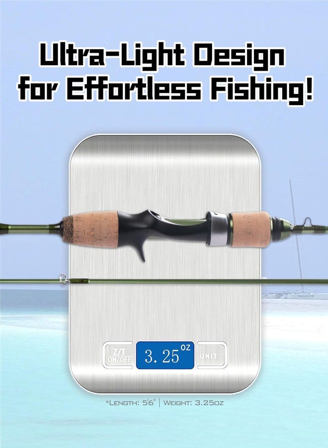 LITTMA Wild Streams Ultralight Trout Fishing Rod, 2-Piece Spinning Rod for Crappie, Panfish & Micro Fishing, Green Carbon Fiber Blank with Cork Handle, 5’6”/6’/6’6”/7’ - Image 3