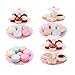 FRECI Food Pretend Play Toy Set Sweet Treats 3Tier Colorful Cookies Desserts Tower for Kids - Image 3
