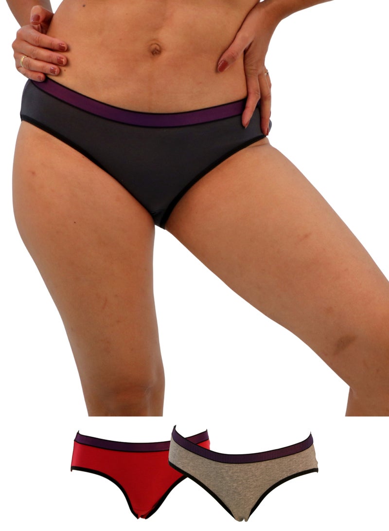 JOANNA JOANNA 108264 Women's Tricolors Design Bikini 3-Pack Panties, Multicolor  - Image 1