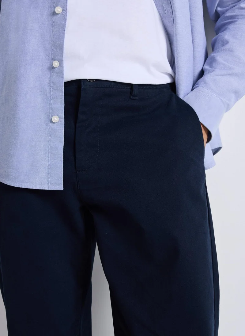 Matalan Navy Straight Fit Stretch Chinos