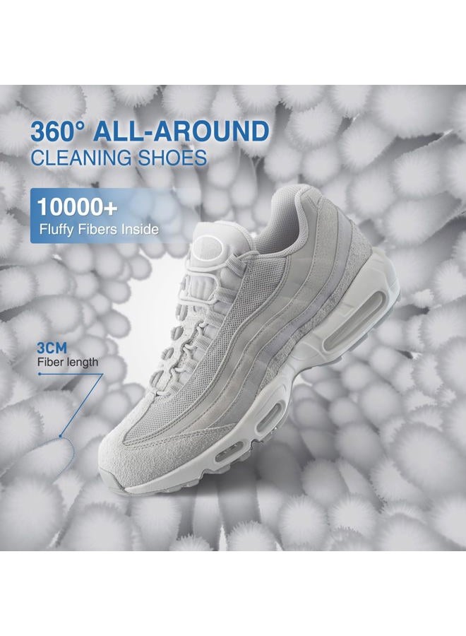 Teletrogy Shoe Laundry Bags for Washing Machine, 2024 New Reusable Laundry Shoe Bag for Washer and Dryer, Fluffy Fibers 360° Wrap-Around Cleaning, 2 Pairs Adjustable Shoe Trees for All Shoes, ‎Gray - Image 3