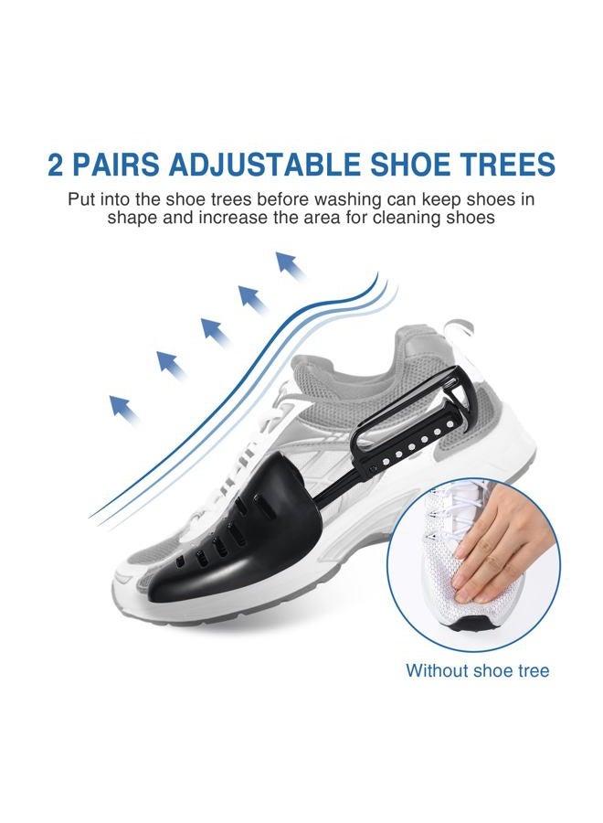 Teletrogy Shoe Laundry Bags for Washing Machine, 2024 New Reusable Laundry Shoe Bag for Washer and Dryer, Fluffy Fibers 360° Wrap-Around Cleaning, 2 Pairs Adjustable Shoe Trees for All Shoes, ‎Gray - Image 5