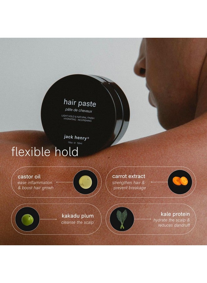 جاك هنري معجون طبيعي لتصفيف الشعر للرجال - تثبيت يدوم 24 ساعة لجميع أنواع الشعر - تركيبة نباتية خفيفة الوزن غير دهنية لترطيب الشعر ومنحه مظهرًا صحيًا (1.69 أونصة) - Image 2