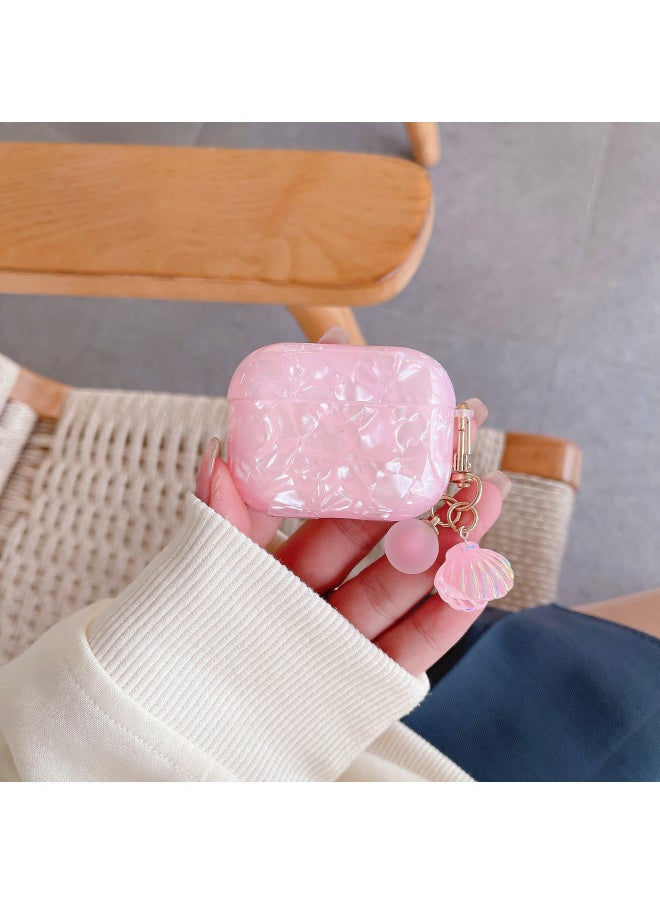 Generic - Shell Pattern Suitable For Airpods Pro Protective Case TPU Full Coverage Soft Belt Pendant 3 Generation For Apple 2 Bluetooth Earphone Case-Color:Pink-Applicable Model:airpods 1/2 Generation - Image 1