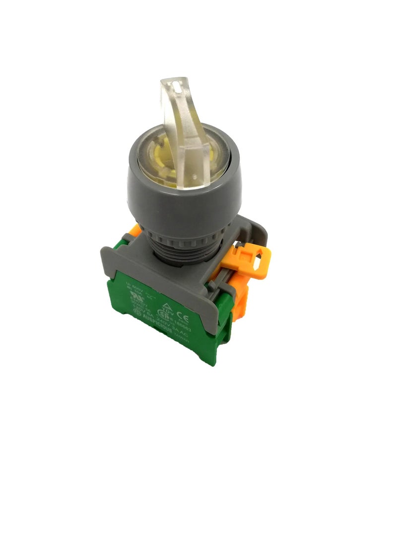 Selector Switch with Indicator Light White 2 Position GSL222 110V - Image 1