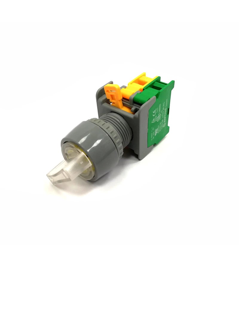 Selector Switch with Indicator Light White 2 Position GSL222 110V - Image 2