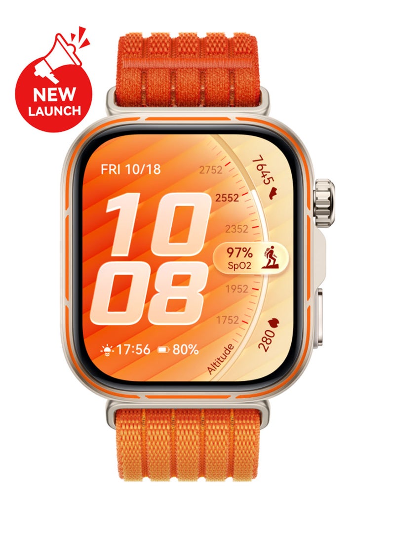 HUAWEI WATCH FIT 5 Pro Smartwatch, 44.5mm FullView Display, iOS & Android, upto10 Days Battery Life, Golf, Health Management, Sleep & Heart Monitor, ECG, NFC, Mini Work-out, Orange - Image 1