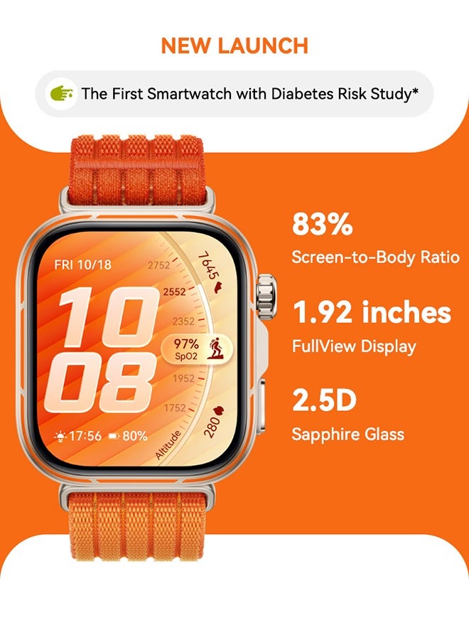 HUAWEI WATCH FIT 5 Pro Smartwatch, 44.5mm FullView Display, iOS & Android, upto10 Days Battery Life, Golf, Health Management, Sleep & Heart Monitor, ECG, NFC, Mini Work-out, Orange - Image 1