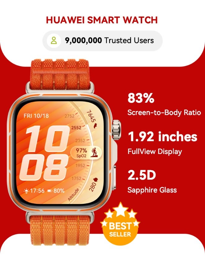 HUAWEI WATCH FIT 5 Pro Smartwatch, 44.5mm FullView Display, iOS & Android, upto10 Days Battery Life, Golf, Health Management, Sleep & Heart Monitor, ECG, NFC, Mini Work-out, Orange - Image 1