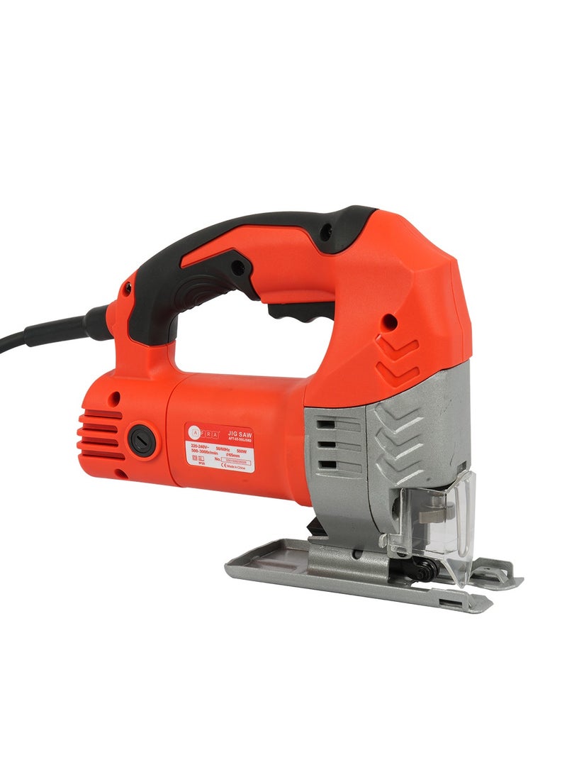 AFRA ELECTRIC JIGSAW, 500W, 65mm Blade Size, Variable Speeds 500-3000r/min, Durable Base Plate, All-Copper Motor, Model AFT-65-500JSRD, CE Certified, 1 Year Warranty - Image 3