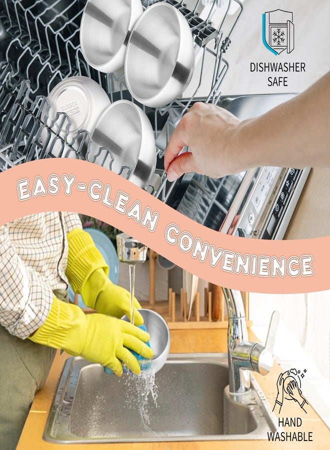 E-far أوعية ستانلس ستيل للأطفال - 6 عبوات، 12 أونصة، أوعية مزدوجة الجدران للأطفال الرضع، للطعام/الحبوب/الوجبات الخفيفة، معدن غير سام 18/10 وغير قابلة للكسر، آمنة للغسالة - Image 5