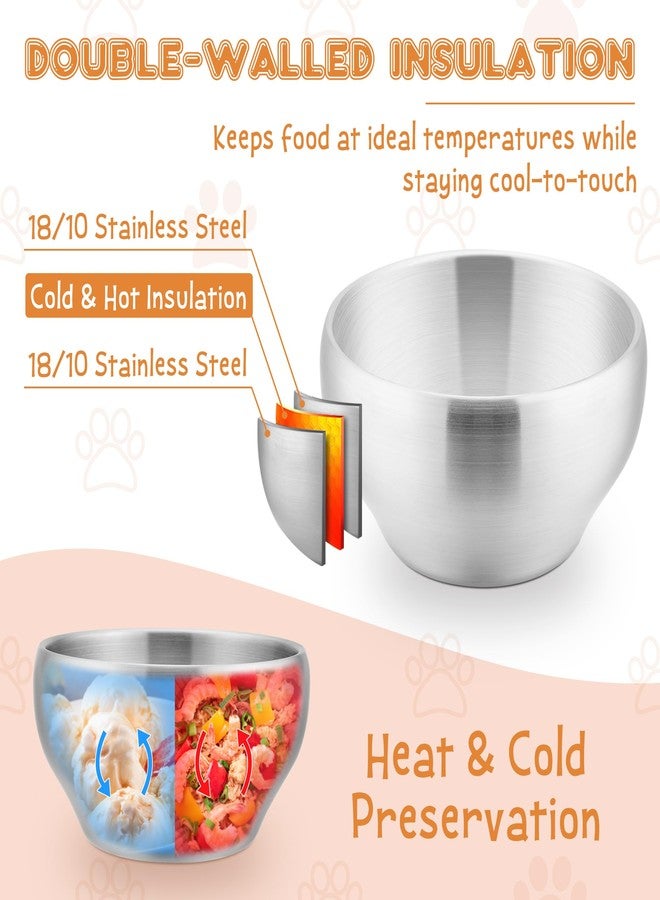 E-far أوعية ستانلس ستيل للأطفال - 6 عبوات، 12 أونصة، أوعية مزدوجة الجدران للأطفال الرضع، للطعام/الحبوب/الوجبات الخفيفة، معدن غير سام 18/10 وغير قابلة للكسر، آمنة للغسالة - Image 3