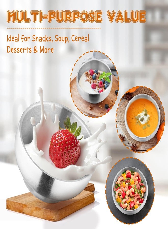 E-far أوعية ستانلس ستيل للأطفال - 6 عبوات، 12 أونصة، أوعية مزدوجة الجدران للأطفال الرضع، للطعام/الحبوب/الوجبات الخفيفة، معدن غير سام 18/10 وغير قابلة للكسر، آمنة للغسالة - Image 4