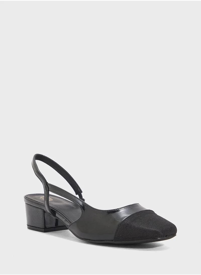 ELLA Block Heeled Slingback  Pump
