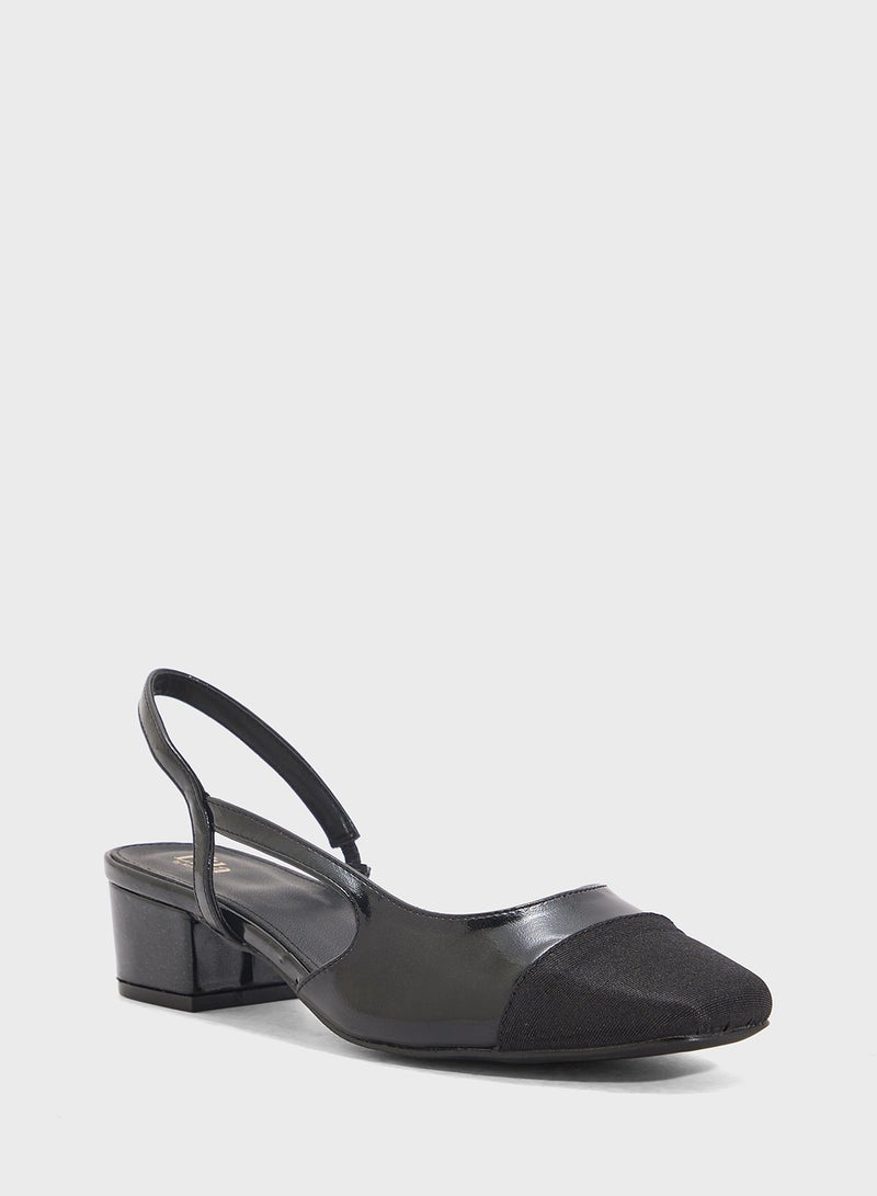 ايلا حذاء بكعب عريض بحزام خلفي - Image 2