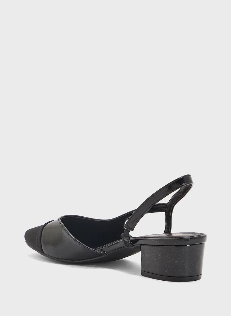 ELLA Block Heeled Slingback  Pump