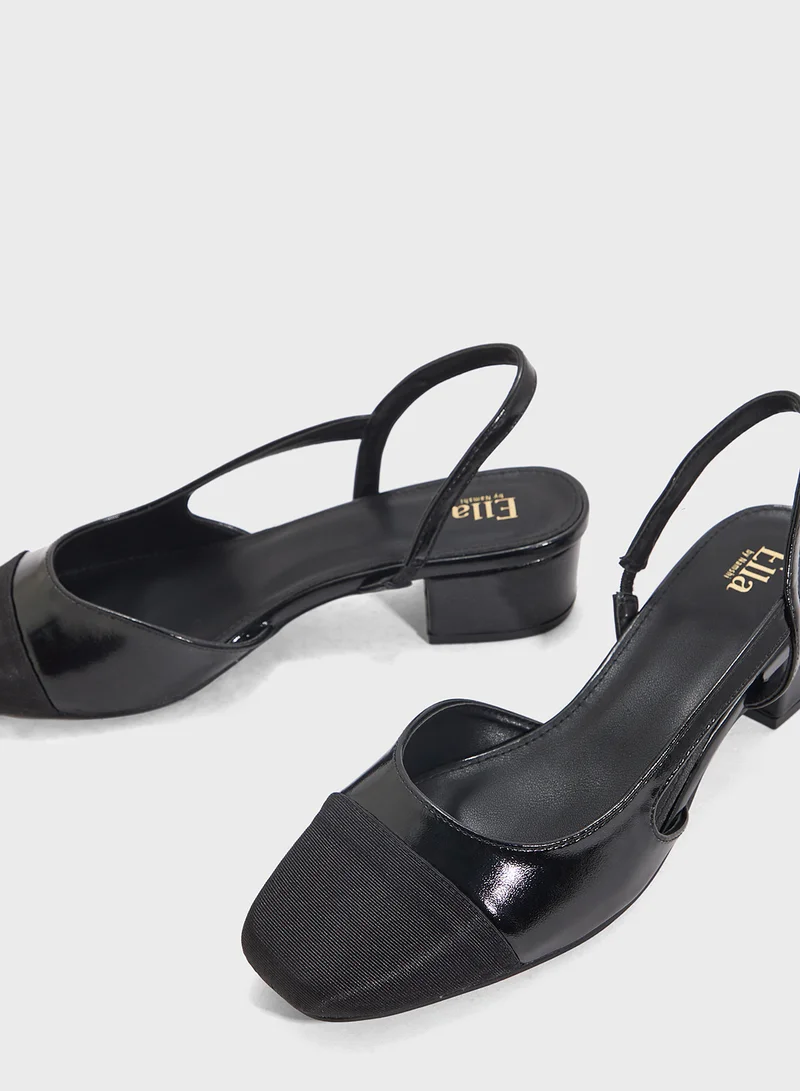 ELLA Block Heeled Slingback  Pump