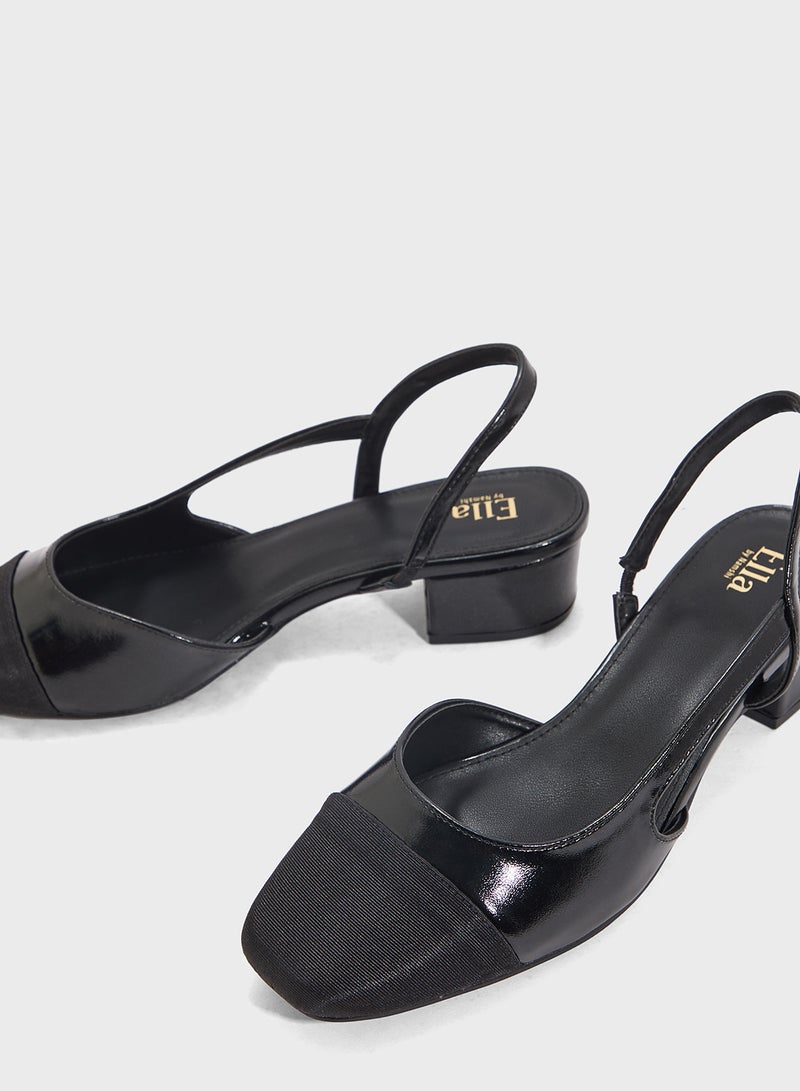 ايلا حذاء بكعب عريض بحزام خلفي - Image 4