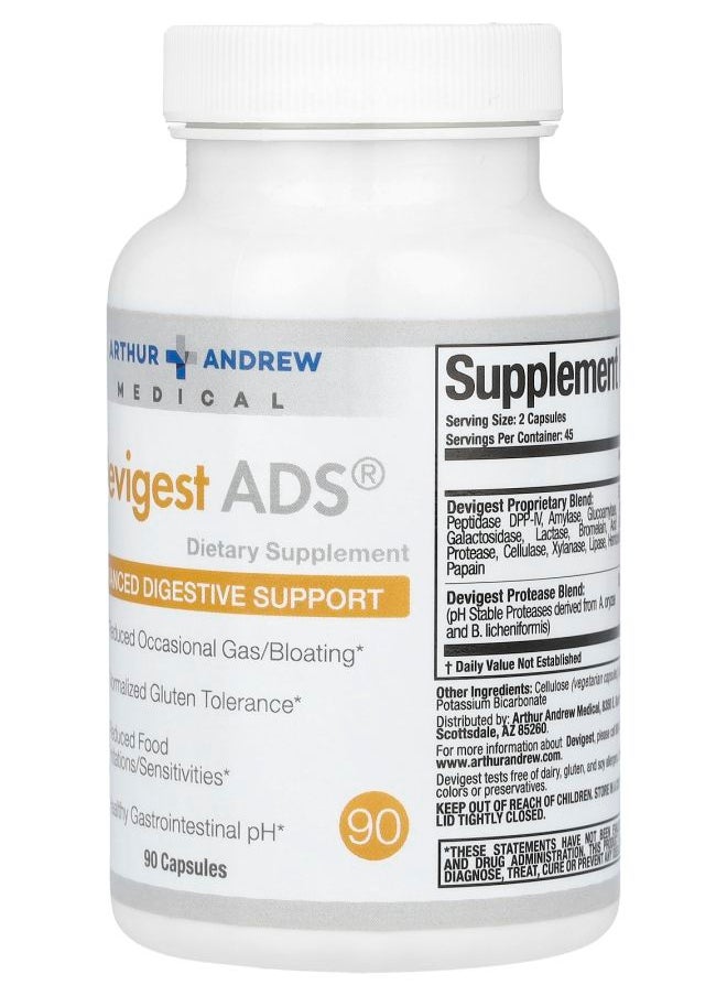 Arthur Andrew Medical Devigest ADS Advanced Digestive Support  90 Capsules  - Image 2
