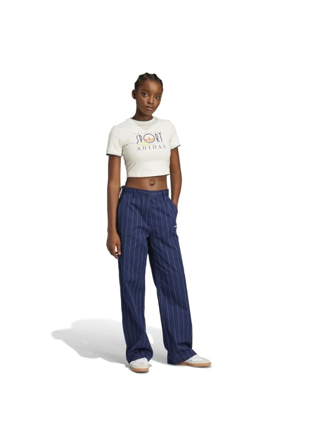 Adidas PINSTRIPE PANTS Blue Originals Women PANTS