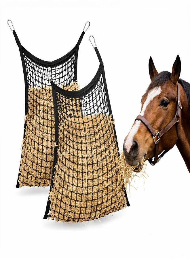iaodia 4x4 ft Slow Hay Net Feeder for Horses, Durable Soft Black PE Bale Hay Net (31 x 35 inch) - Image 1