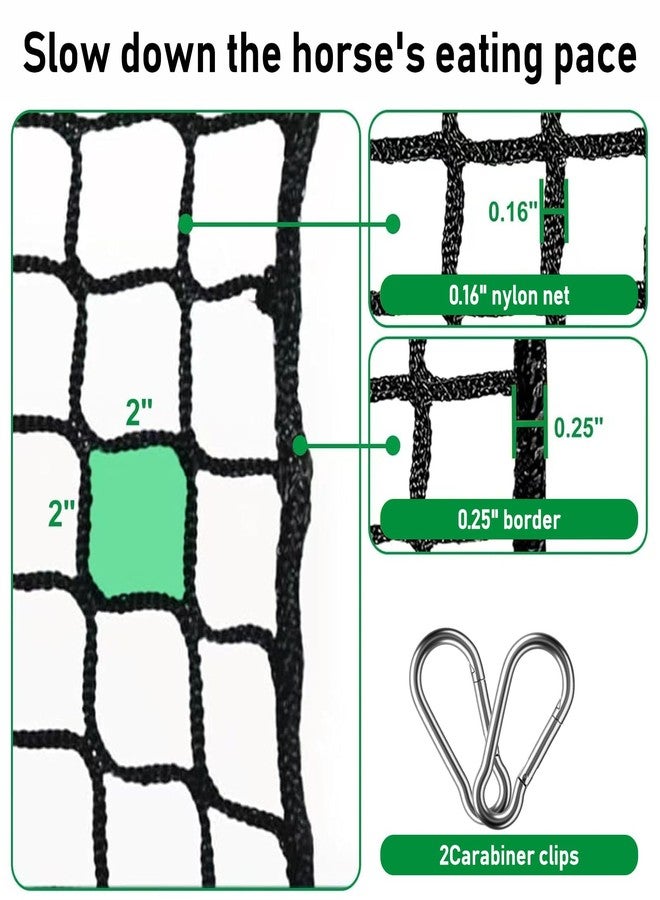 iaodia 4x4 ft Slow Hay Net Feeder for Horses, Durable Soft Black PE Bale Hay Net (31 x 35 inch) - Image 3