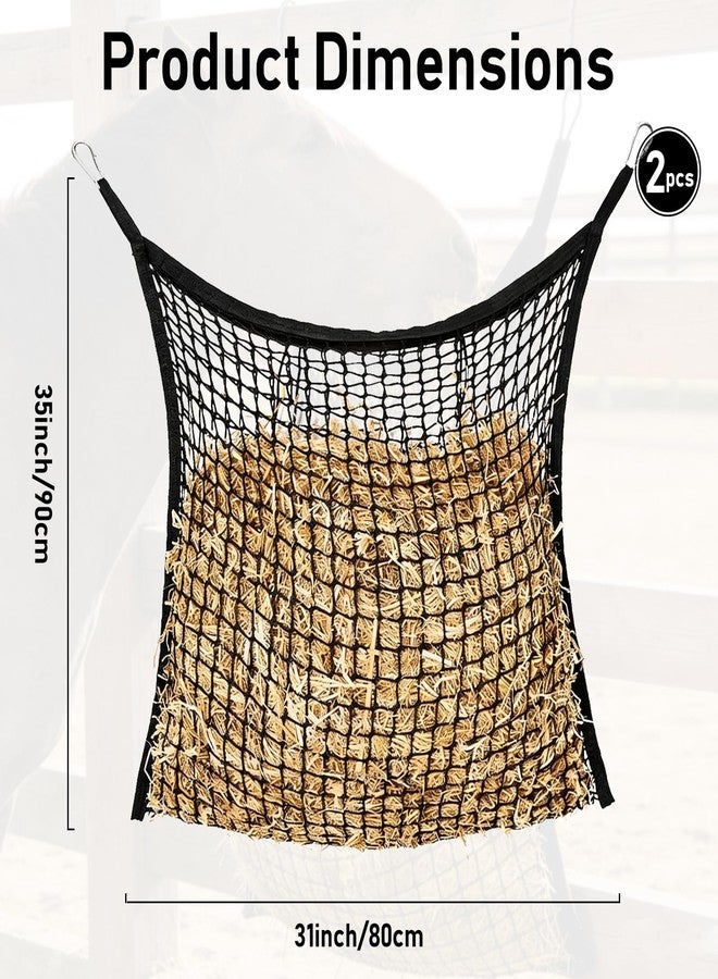iaodia 4x4 ft Slow Hay Net Feeder for Horses, Durable Soft Black PE Bale Hay Net (31 x 35 inch) - Image 2