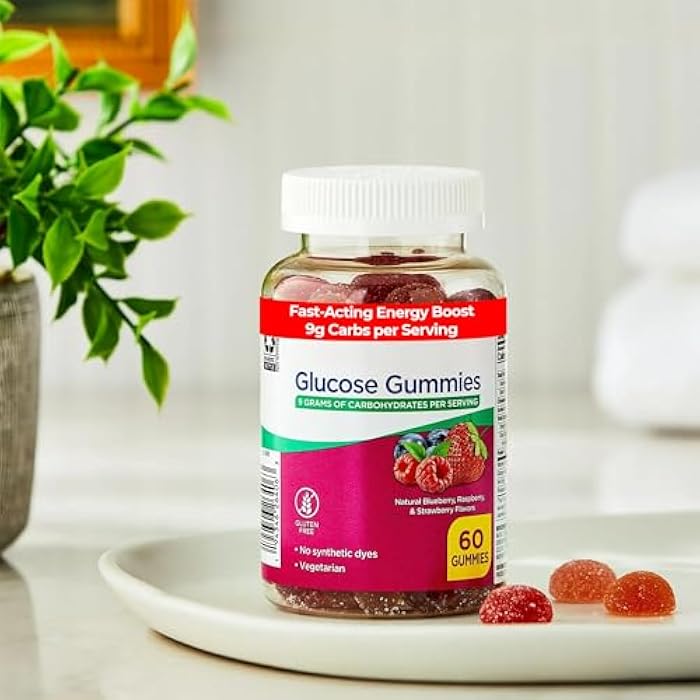 Glucose Gummies, 60 Count – Fast-Acting Energy Support with 9g Carbs per Serving, Natural Berry Flavors, Gluten-Free & No Artificial Dyes - Image 3