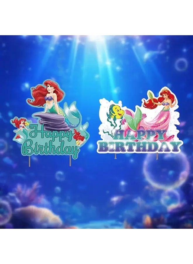 Mermaid Green Insert Card For Birthday Party Table Center Decoration Gift - Image 2