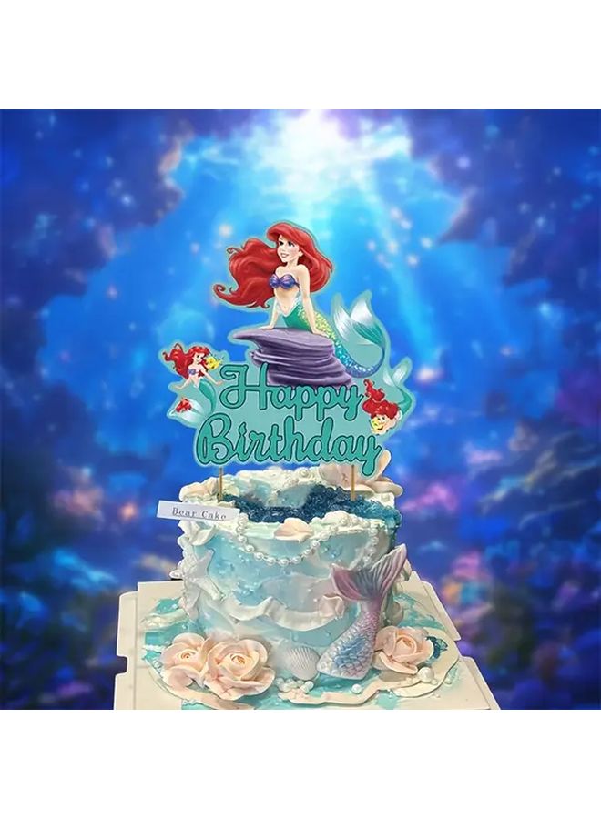 Mermaid Green Insert Card For Birthday Party Table Center Decoration Gift - Image 5