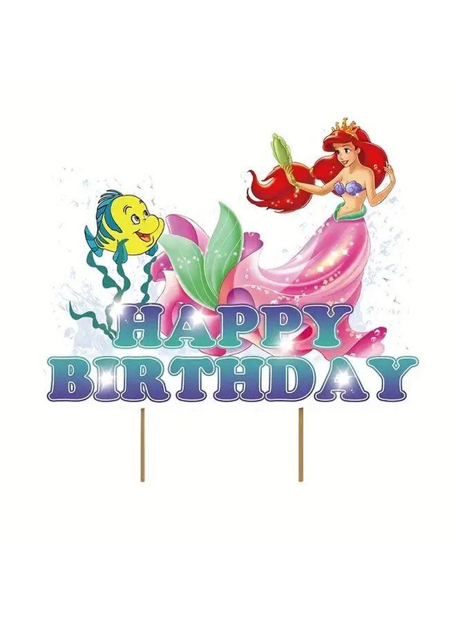Mermaid Green Insert Card For Birthday Party Table Center Decoration Gift - Image 3
