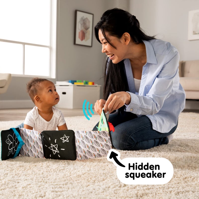 Lamaze Colorful Journey Caterpillar High Contrast Baby Book - Soft Fabric Baby Sensory Books - Includes Chewy Apple for Teething Babies - Baby Sensory Toys Ages 6 Months and Up - Image 5