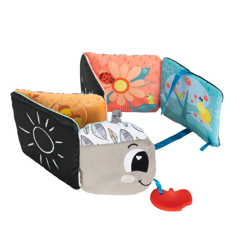 Lamaze Colorful Journey Caterpillar High Contrast Baby Book - Soft Fabric Baby Sensory Books - Includes Chewy Apple for Teething Babies - Baby Sensory Toys Ages 6 Months and Up - Image 4