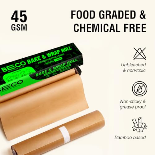 Beco Eco-Friendly Baking & Wrapping Paper, 20 Meter Roll Each, Pack of 4, 100% Bamboo Pulp & Chemical Free Parchment Paper - Image 2